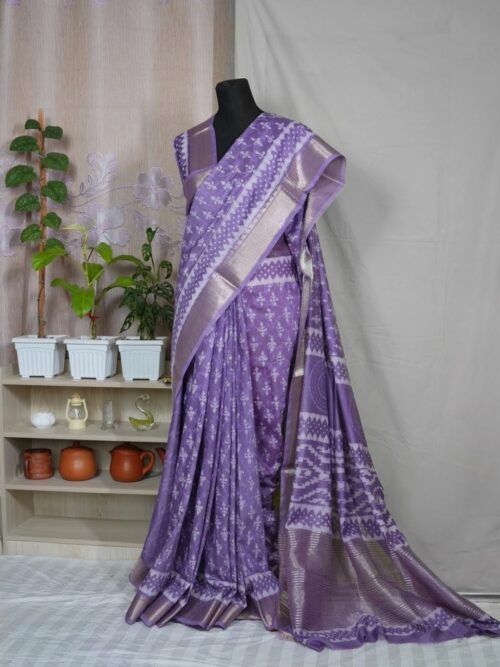 Metallic Dusky Maheswari silks